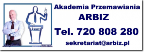 Dane kontaktowe Akademii Przemawiania ARBIZ - szkolenia wystąpienia publiczne w Poznaniu Szkolenia w Poznaniu - przemawianie wystąpienia publiczne